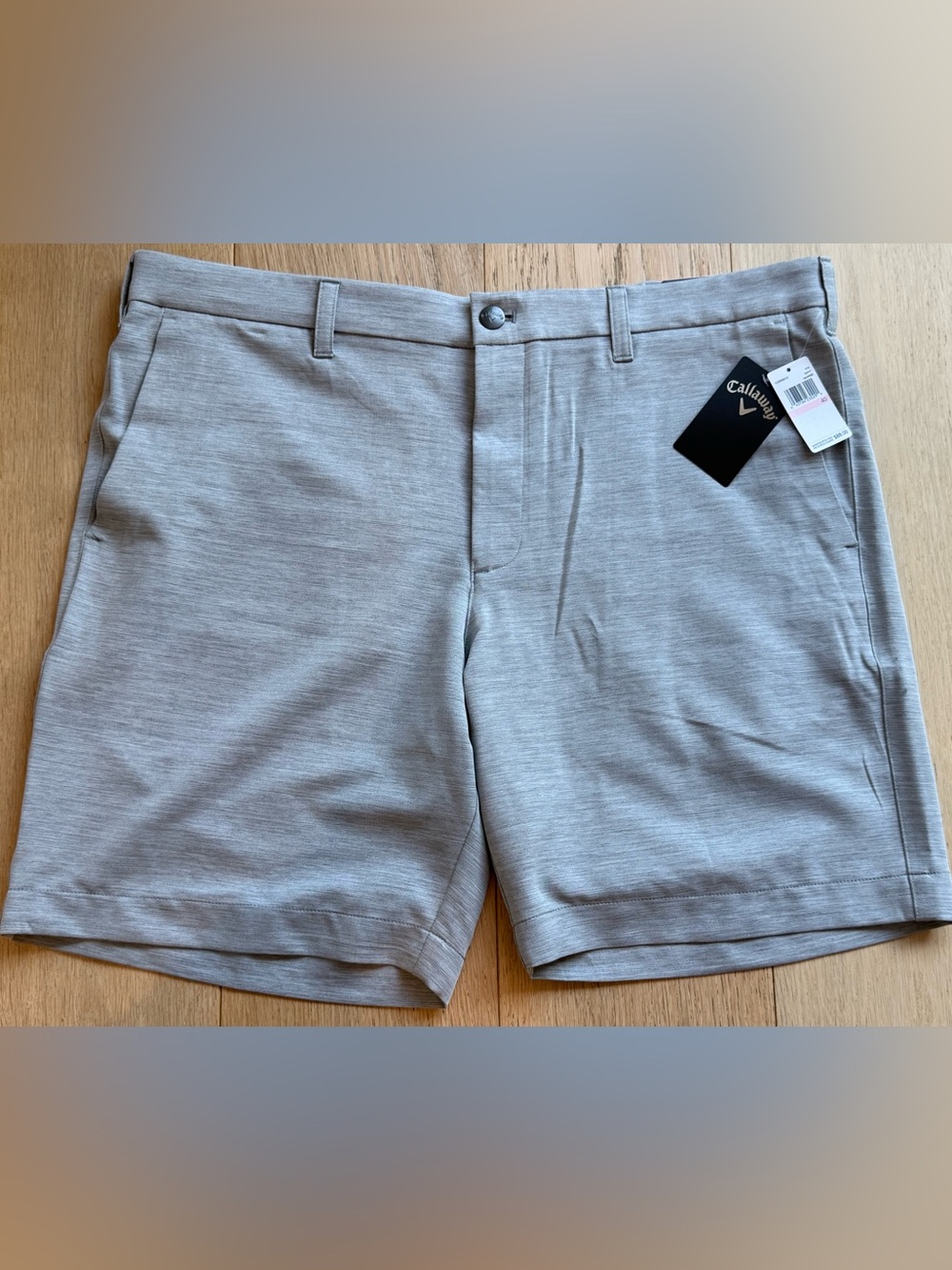 Callaway Men’s Golf Shorts Grey 40W 9” Inseam Stretch Opti-Dri UPF 50 NWT Sports